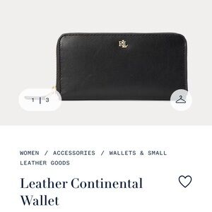 Lauren Ralph Lauren Black Zip Wallet